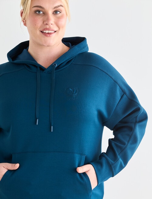 Superfit Curve Premium Stepped Hem Hoodie, Teal product photo View 04 L