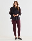 Ella J Shirred Metallic Top, Navy & Burgundy Spot product photo View 03 S