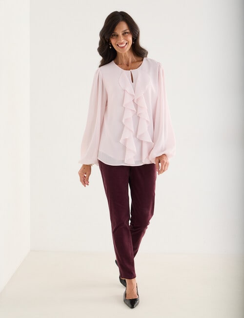 Ella J Ruffle Top, Dusky Pink product photo View 03 L