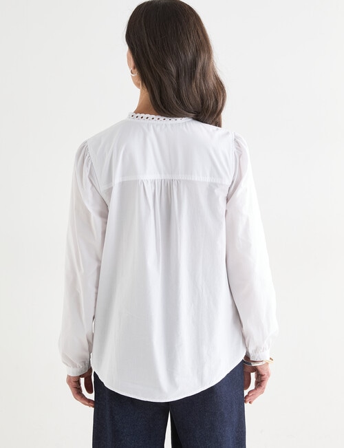 Ella J Broderie Shirt, White product photo View 02 L