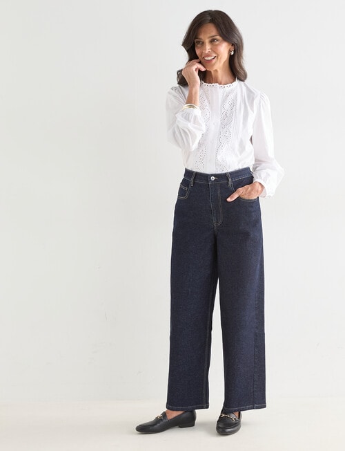 Ella J Broderie Shirt, White product photo View 03 L