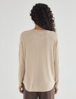 Zest Supersoft Brushed Crew Tee, Natural product photo View 02 S