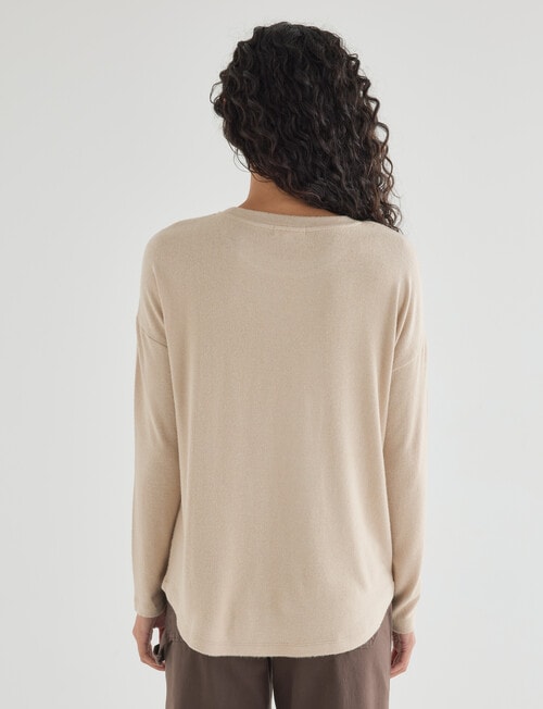 Zest Supersoft Brushed Crew Tee, Natural product photo View 02 L