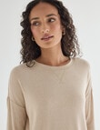 Zest Supersoft Brushed Crew Tee, Natural product photo View 04 S