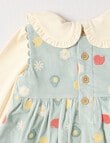 Teeny Weeny Butterflies & Bows Cord Pinny & Tee Set, 2-Piece, Green & Cream product photo View 02 S
