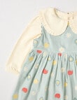 Teeny Weeny Butterflies & Bows Cord Pinny & Tee Set, 2-Piece, Green & Cream product photo View 03 S