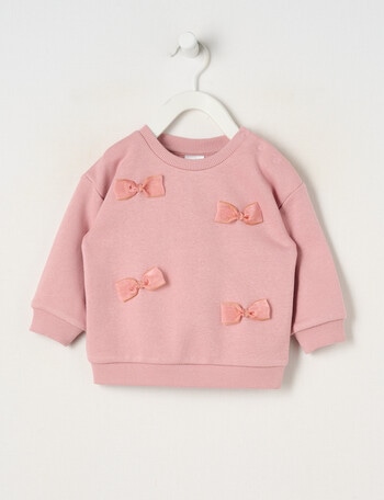 Teeny Weeny Butterflies and Bows Play Time Fleece Sweatshirt, Pink product photo