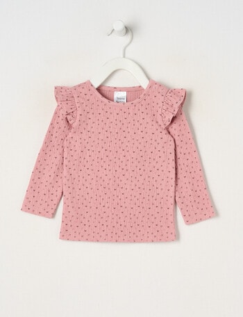 Teeny Weeny Butterflies and Bows Play Time Long-Sleeve Crinkle Tee, Pink product photo