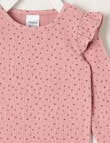 Teeny Weeny Butterflies and Bows Play Time Long-Sleeve Crinkle Tee, Pink product photo View 02 S