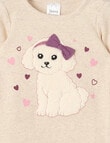 Teeny Weeny Butterflies and Bows Play Time Long-Sleeve Puppy Tee, Beige product photo View 02 S
