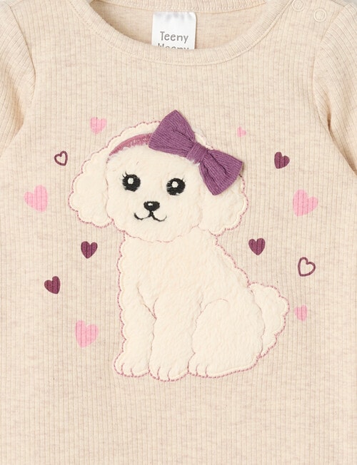 Teeny Weeny Butterflies and Bows Play Time Long-Sleeve Puppy Tee, Beige product photo View 02 L