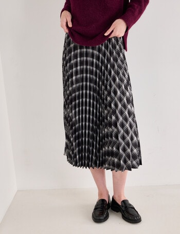 Jigsaw Gita Pleated Midi Skirt, Check product photo