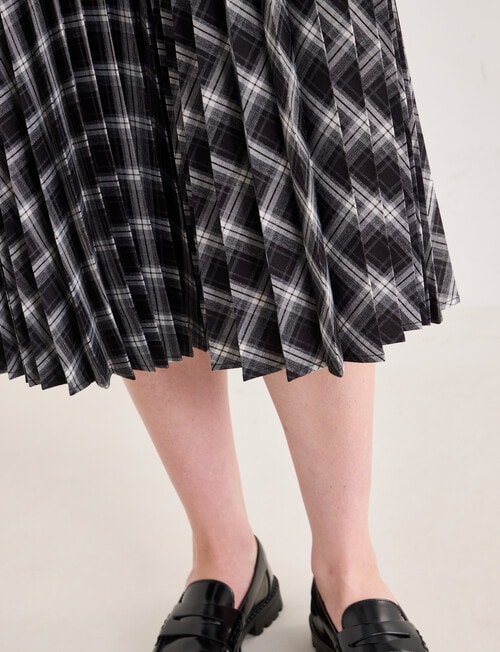 Jigsaw Gita Pleated Midi Skirt, Check product photo View 06 L