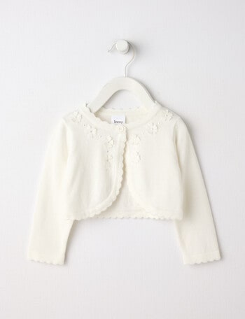 Teeny Weeny All Dressed Up Bolero Cardigan, White product photo