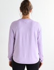 Superfit Scoop Hem Print Sweatshirt, Lavender product photo View 02 S