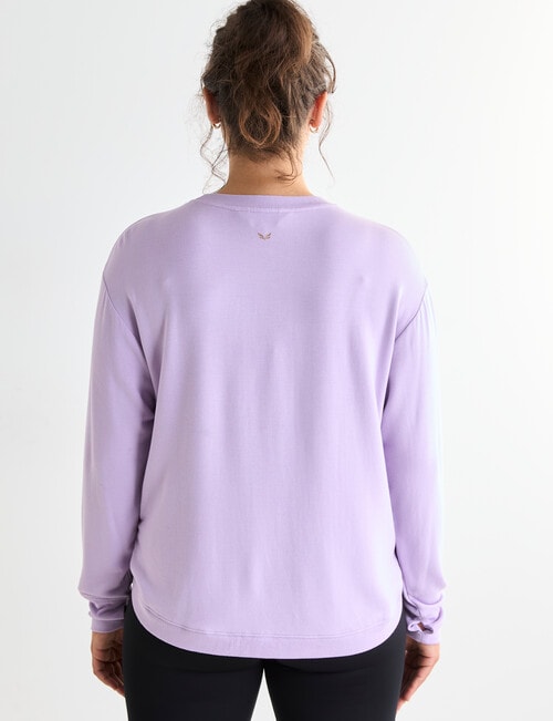 Superfit Scoop Hem Print Sweatshirt, Lavender product photo View 02 L