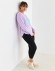 Superfit Scoop Hem Print Sweatshirt, Lavender product photo View 03 S
