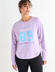 Superfit Scoop Hem Print Sweatshirt, Lavender product photo View 05 S