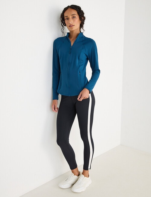 Superfit Contrast Panel Limitless Leggings, Black product photo View 03 L