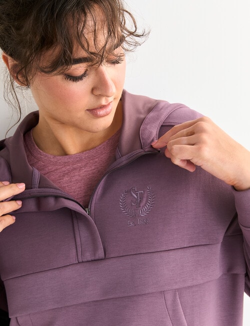 Superfit Quarter Zip Placket Sweatshirt, Musk product photo View 08 L
