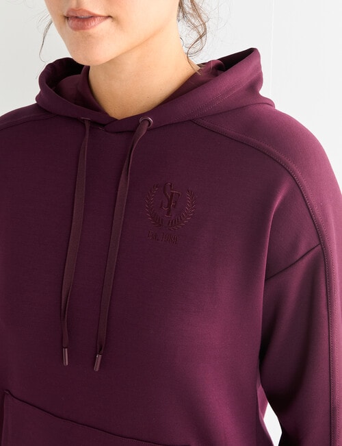 Superfit Stepped Hem Hoodie, Cherry Lacquer product photo View 04 L