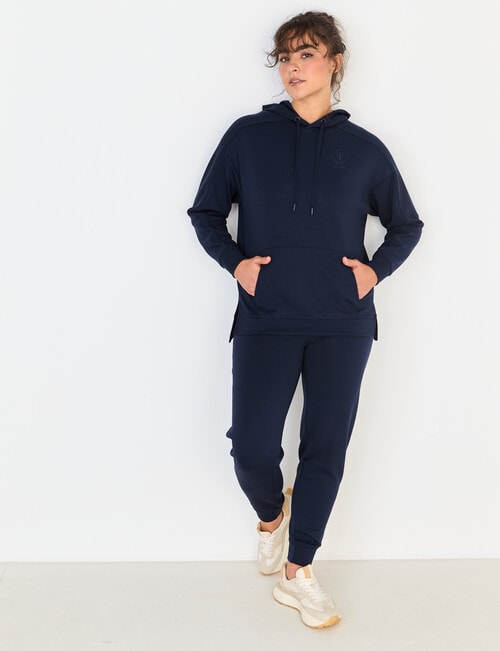 Superfit Stepped Hem Hoodie, Bright Navy product photo View 03 L