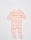 Little Bundle Pink Flower Knit All In One, Pink product photo