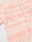 Little Bundle Pink Flower Knit All In One, Pink product photo View 03 S
