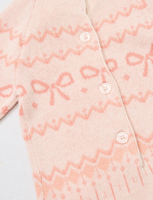 Little Bundle Pink Flower Knit All In One, Pink product photo View 03 L