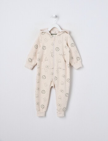 Little Bundle Safari Friends Fleece All-in-One, Beige product photo