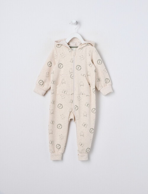 Little Bundle Safari Friends Fleece All-in-One, Beige product photo