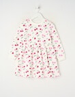 Mac & Ellie Cherries Long Sleeve Fleece Dress, Vanilla product photo