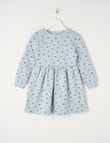 Mac & Ellie Ditsy Floral Long Sleeve Fleece Dress, Light Blue product photo