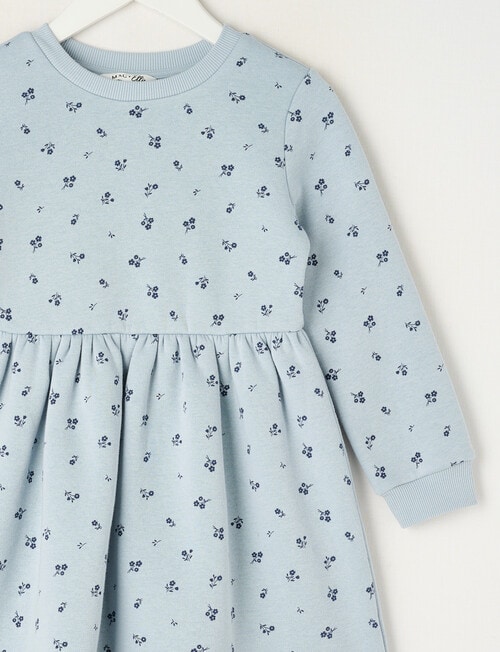 Mac & Ellie Ditsy Floral Long Sleeve Fleece Dress, Light Blue product photo View 02 L