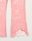 Mac & Ellie Flowers Flare Rib Fleece Leggings, Blush product photo View 02 S