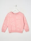 Mac & Ellie Flowers Crew Neck Sweatshirt, Blush product photo