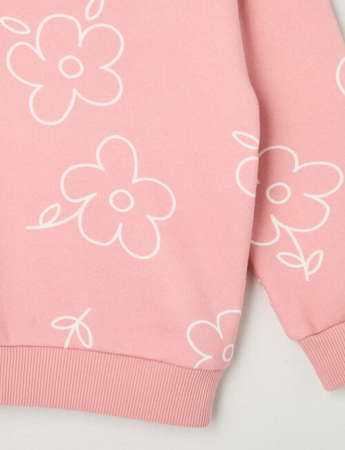 Mac & Ellie Flowers Crew Neck Sweatshirt, Blush product photo View 02 L