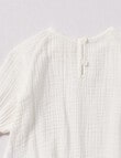 Little Bundle Pink Flowe Woven Set, 2-Piece, White & Pink product photo View 03 S