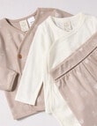 Little Bundle Scotty Dog Knit Set, 3-Piece, White & Brown product photo View 02 S