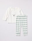 Little Bundle Scotty Dog Velour Set, 2-Piece,White & Green product photo