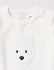 Little Bundle Scotty Dog Velour Set, 2-Piece,White & Green product photo View 02 S