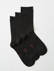 Blue Ink Cotton Rich Crew Sock, 3-Pack, Black product photo