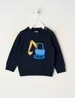 Teeny Weeny Digger Crew Neck Knitted top, Navy product photo
