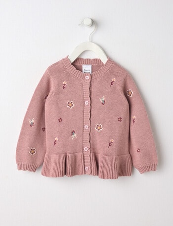 Teeny Weeny Butterflies and Bows Play Crew Flower Cardigan, Pink product photo