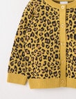 Teeny Weeny Butterflies and Bows Play Crew Leopard Cardigan, Yellow product photo View 02 S