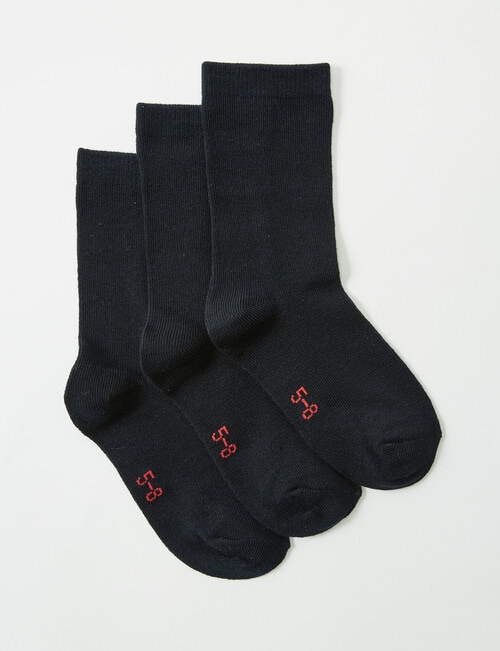 Blue Ink Cotton Rich Crew Sock, 3-Pack, Navy product photo