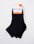 Blue Ink Cotton Rich Quarter Crew Sock, 3 Pack, Black product photo View 02 S