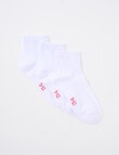 Blue Ink Cotton Rich Quarter Crew Sock, 3 Pack, White product photo