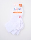 Blue Ink Cotton Rich Quarter Crew Sock, 3 Pack, White product photo View 02 S