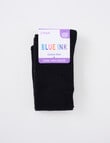 Blue Ink Cotton Rich Knee High Sock, 2 Pack, Black product photo View 02 S